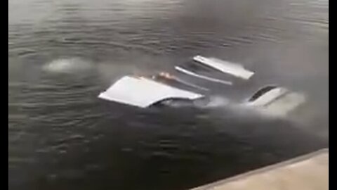 Tesla Rolls Into the Water & Catches Fire - Thermal Runaway