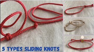 5 types Sliding knot for bracelet (5 tipos de nudo corredizo para pulseras)