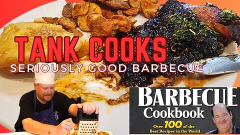 Tank Cooks BBQ Chicken & Homemade Chips from Brian Baumgartner's Book "Seriously Good Barbecue"
