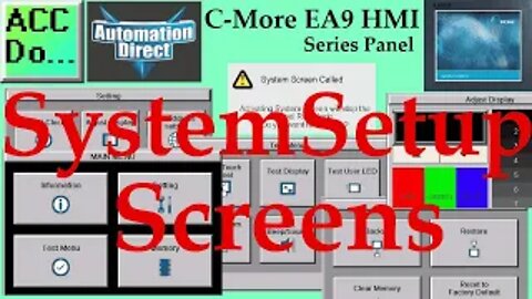 C-More EA9 HMI Series Panel System Setup Screens