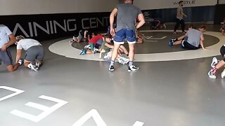 Grandson Being Schooled At 2020 Gold Medal Winner David Taylor's Wrestling Camp.