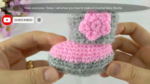 How to make a crochet baby bootie - Left handed.
