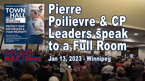 Conservative Party Leader Pierre Poilivere and Leadership Meet in Winnipeg to a Full Room