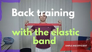 Back training with the elastic band