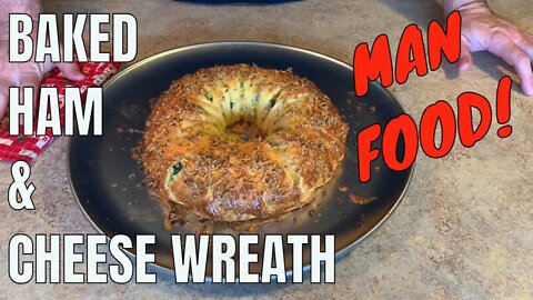 Baked Ham and Cheese Wreath Ring - MANFOOD!