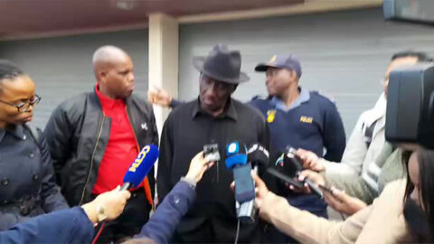 (S) Minister of Police Bheki Cele hosts a Man's Imbizo at Desmond Tutu community hall in Makhaza