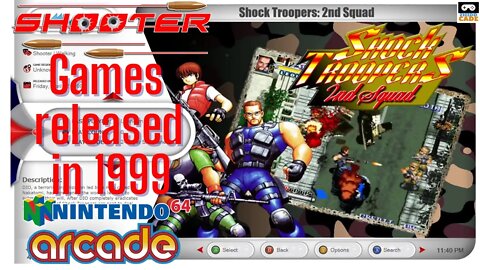 1999 released games - Shooter Games for Arcade and Nintendo 64