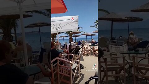Morning Coffee At Kourendi Beach, Chalkida Greece