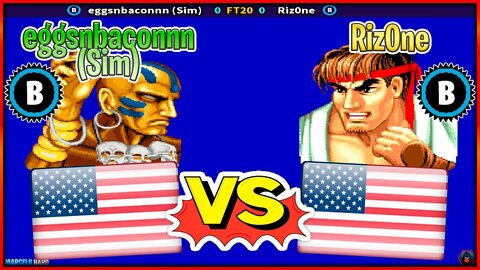 Street Fighter II': Hyper Fighting (eggsnbaconnn (Sim) Vs. Riz0ne) [U.S.A. Vs. U.S.A.]