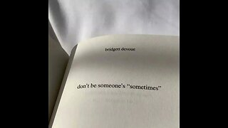 Don't Be Someone's Sometimes