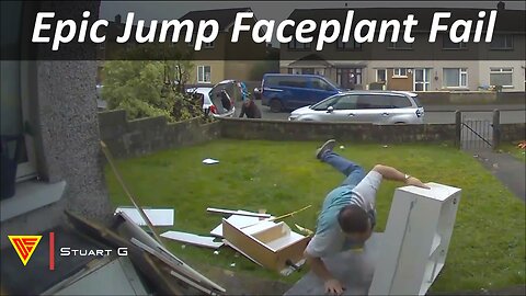 Epic Jump Faceplant Fail Caught on Ring Camera | Doorbell Camera Video