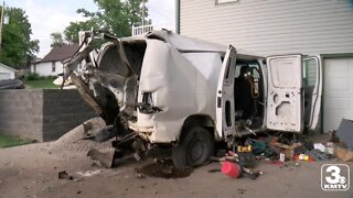 Propane tank explosion leaves van severely damaged in Elkhorn