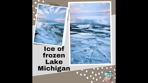 The ice of frozen Lake Michigan