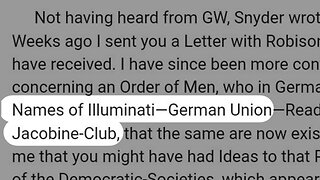 GW Snyder's letter to George Washington warning him of Jacobine Illuminati infiltration of Freemasonry