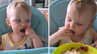 Kid Can't Decide Between Sleeping And Eating, Does Both
