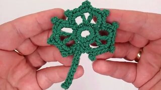 How to crochet clover shamrock leaf simple tutorial by marifu6a