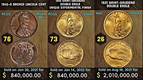Top 100 most valuable US Coins most expensive 100 coins worth a lot of money! Coins worth money!