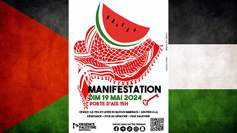 Manif pro Palestine/Gaza à Marseille - 19 mai 2024, commentée par Salim Laïbi
