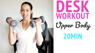 20 Minute Desk Workout with Dumbbells | fast Office Workout Five 5 Minute Sets for a Busy office Day