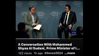 PM Sudani of Iraq speaking at Davos, with his intention to work with other countries and RI Iraq.