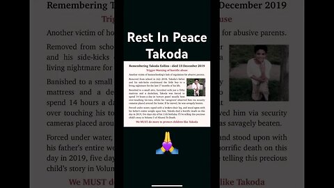 Rest In Peace Takoda 🙏 #shorts #truecrime #TakodaCollins