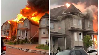 A Huge Fire Engulfed 2 Homes In Laval​ Last Night (PHOTOS)