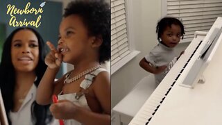 Meek Mill & Milan Harris Son Czar Loves To Play The Piano! 🎹