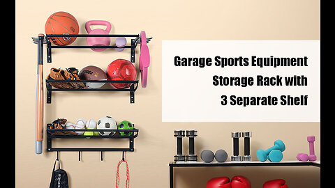 Mythinglogic Garage Sports Equipment Organizer,Wall Mounted Ball Storage Racks for Garage,Ball...