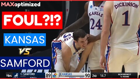 RIGGED? Kansas Samford FOUL CALL 2024 March Madness #badofficiating @KUAthletics #marchmadness2024