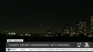 Take Time To Smile: Drones light up skyline for 'Candy Crush' anniversary
