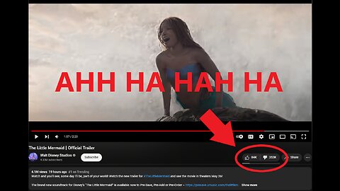 The Little Mermaid trailer has 350K dislikes in less than 24 hours!
