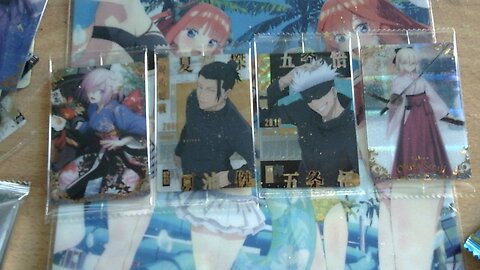 Jujutsu Kaisen, Fate Grand order, and, Pokemon wafer packs opening (got rare cards)