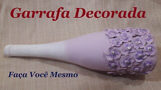 GARRAFA DECORADA - FLORES COM MASSA DE BISCUIT @lucibuzo ​