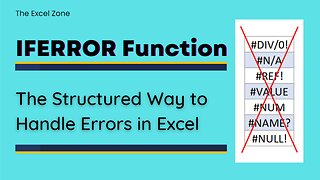 IFERROR - THE ORGANIZED WAY TO HANDLE FORMULA ERRORS