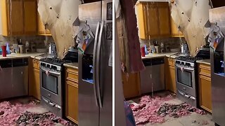 Extreme video shows burst pipe destroying Texas home