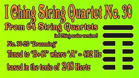 Richard #Burdick's I Ching #String #Quartet No. 3029, Op. 308 No.30 - tuned to 248 Hz. #iching