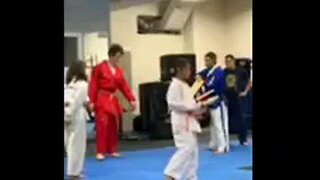 Spinning hook kick board break