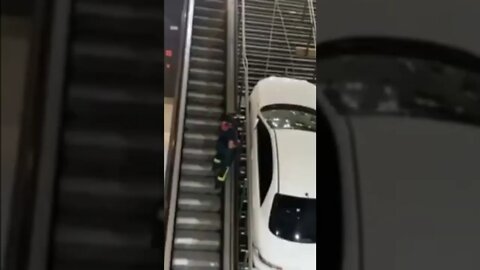 Driving a stolen car into Madrid's Metro Station, Plaza Eliptica.