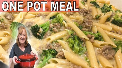 ONE POT SAUSAGE, PASTA AND BROCCOLI MEAL | Easy Dinner Idea