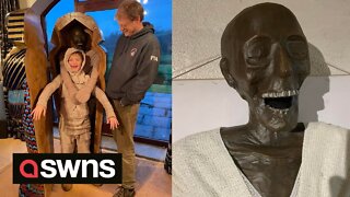 Father and Son's build life-size pharaoh for an Ancient Egypt school project