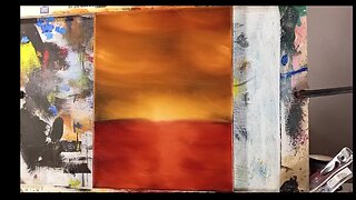 "Sunset" what a way to start the year but with a beautiful Sunset? oil on canvas red orange yellow