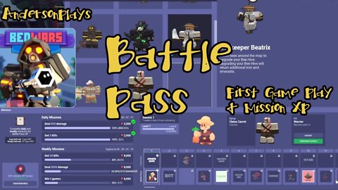AndersonPlays Roblox BedWars 👑 [BATTLE PASS!] - New Battle Pass Season 1 Update Game Play