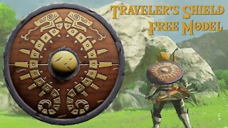 Legend of Zelda BOTW Traveler's Shield 3D Model Free Download