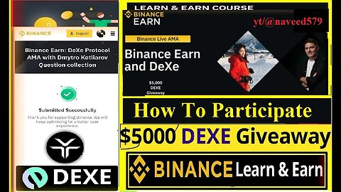 Binance 5000$ DEXE Giveaway || How to participate Binance Earn DEXE Giveaway || Binance Free Loot