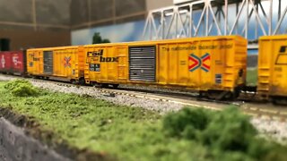 N Scale SD40-2s pulling out with a local