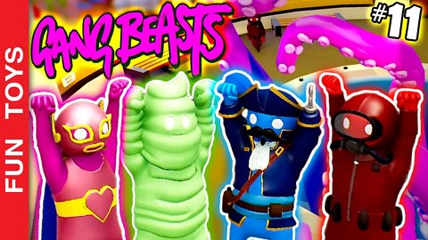 Gang Beasts #11 💥 NOVAS FASES nesta BATALHA em FAMÍLIA muito divertida e engraçada! QUEM VAI GANHAR?