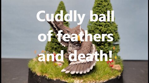Cuddly ball of feathers and death diorama!