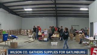 Volunteers Create Care Packages For Fire Victims