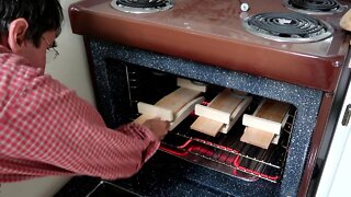 Bending chair back rungs in a kitchen stove