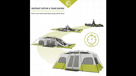Buyer Reviews: CORE 12 Person Instant Cabin Tent 3 Room Huge Tent for Family with Storage Poc...